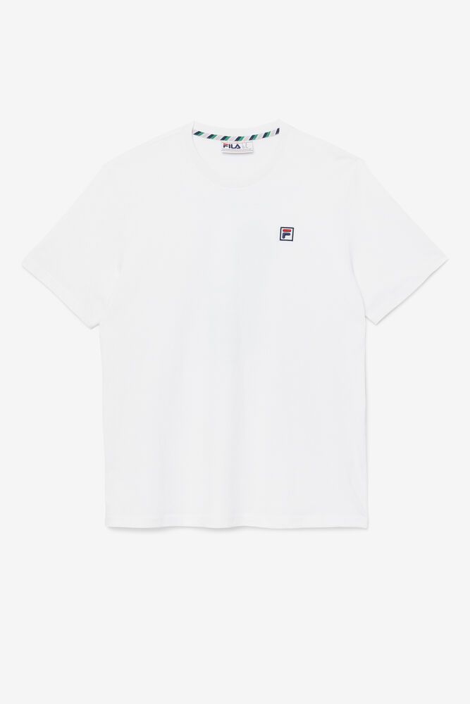 Fila T-Shirt Mens White - Edgecumbe Short Sleeve - Philippines 8692307-LC